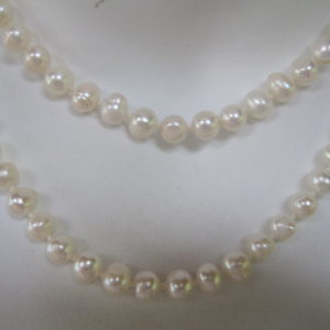 White pearl and earring set