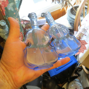 blue bottle violin vases