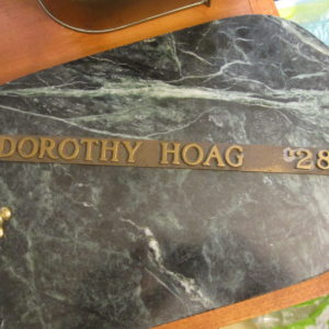 dorothy hoag metal nameplate