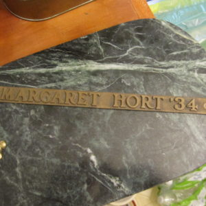 margaret hort metal nameplate