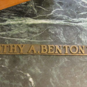 dorothy benton metal nameplate