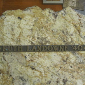 ruth landowne metal nameplate