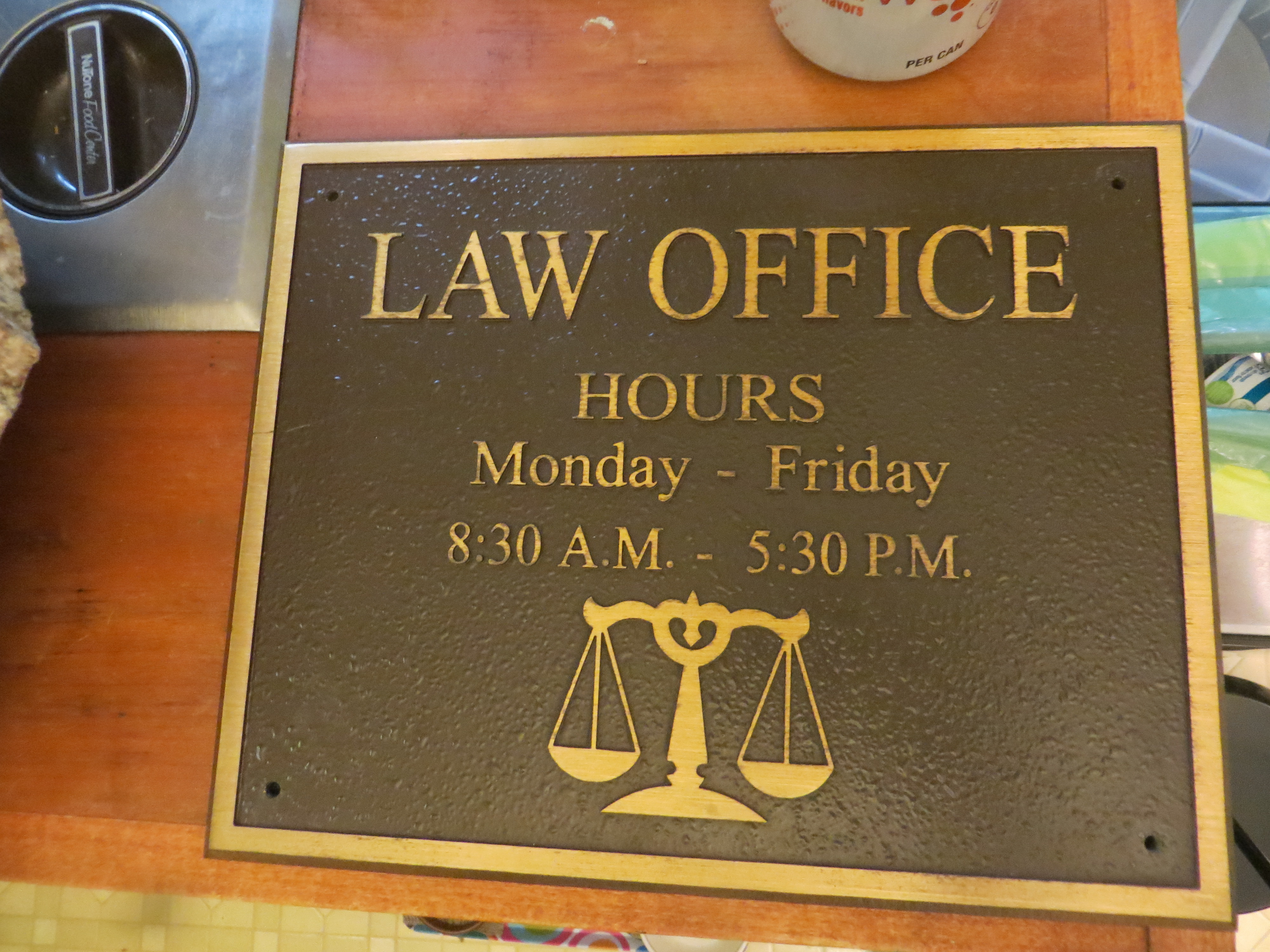Brass Attorney Business Sign