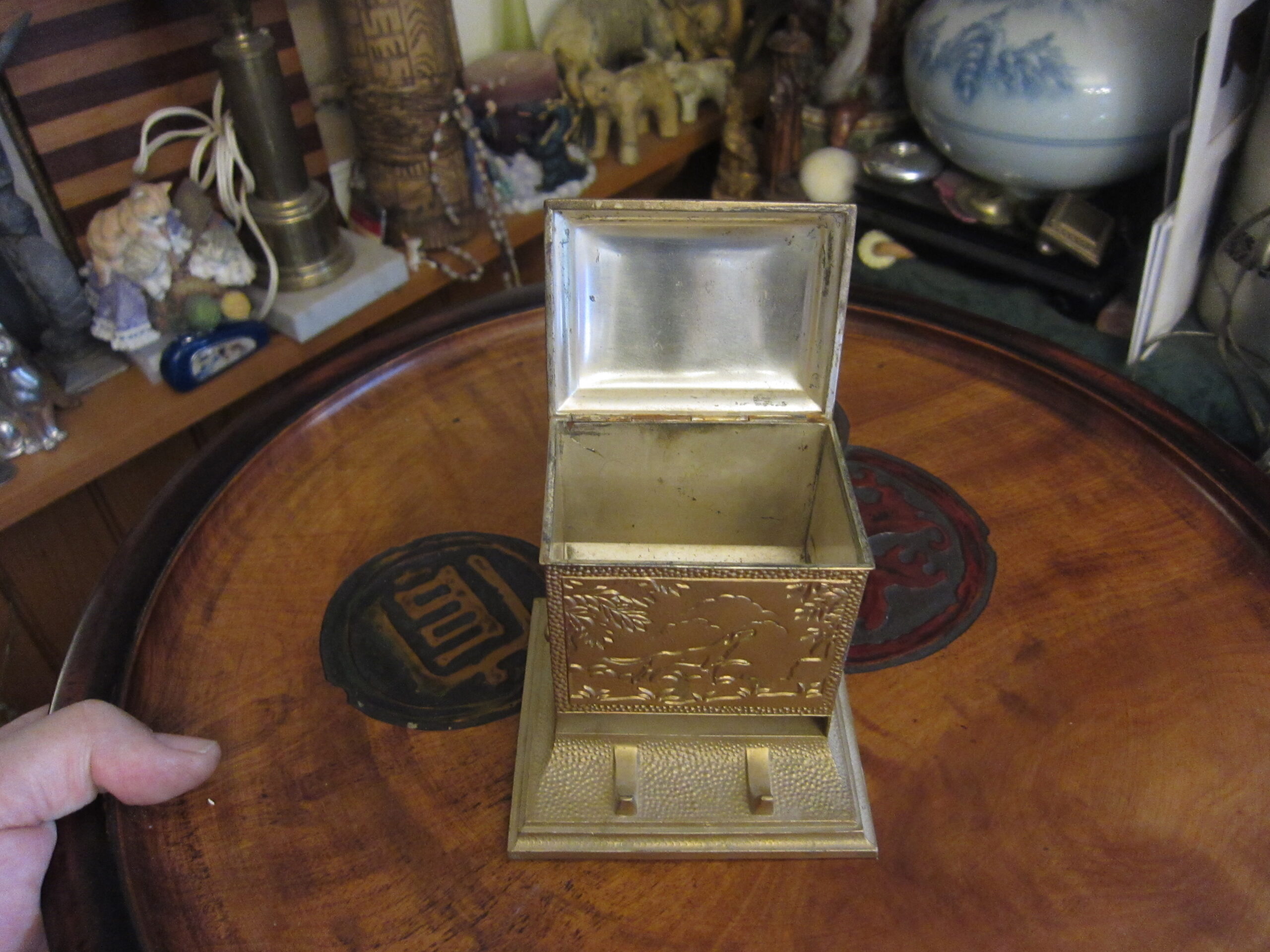 Antique Vintage Cigarette Dispenser Story Box