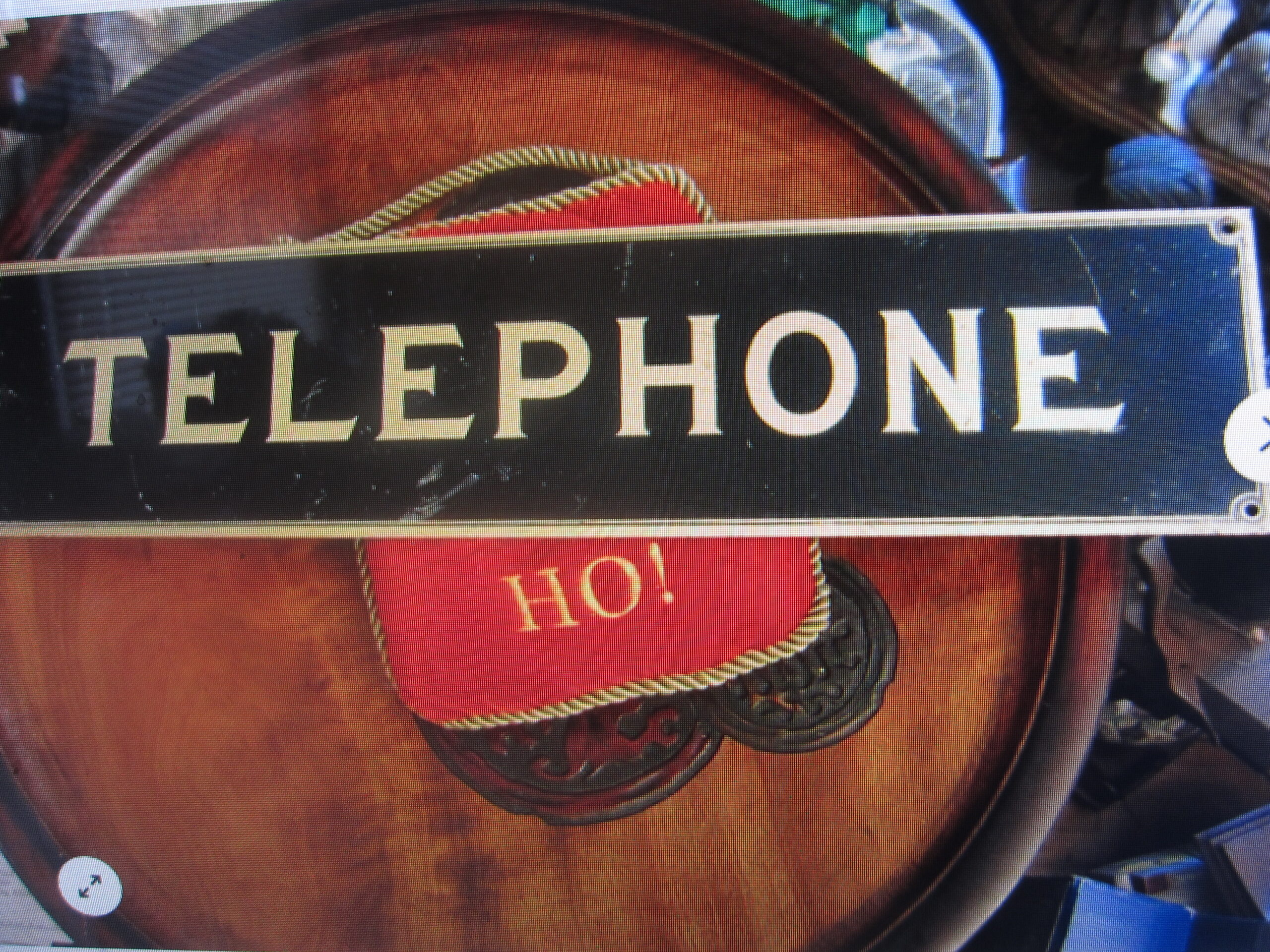Antique Telephone Sign, Brass