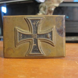 WW1 Iron Cross Brass Matchbox Holder